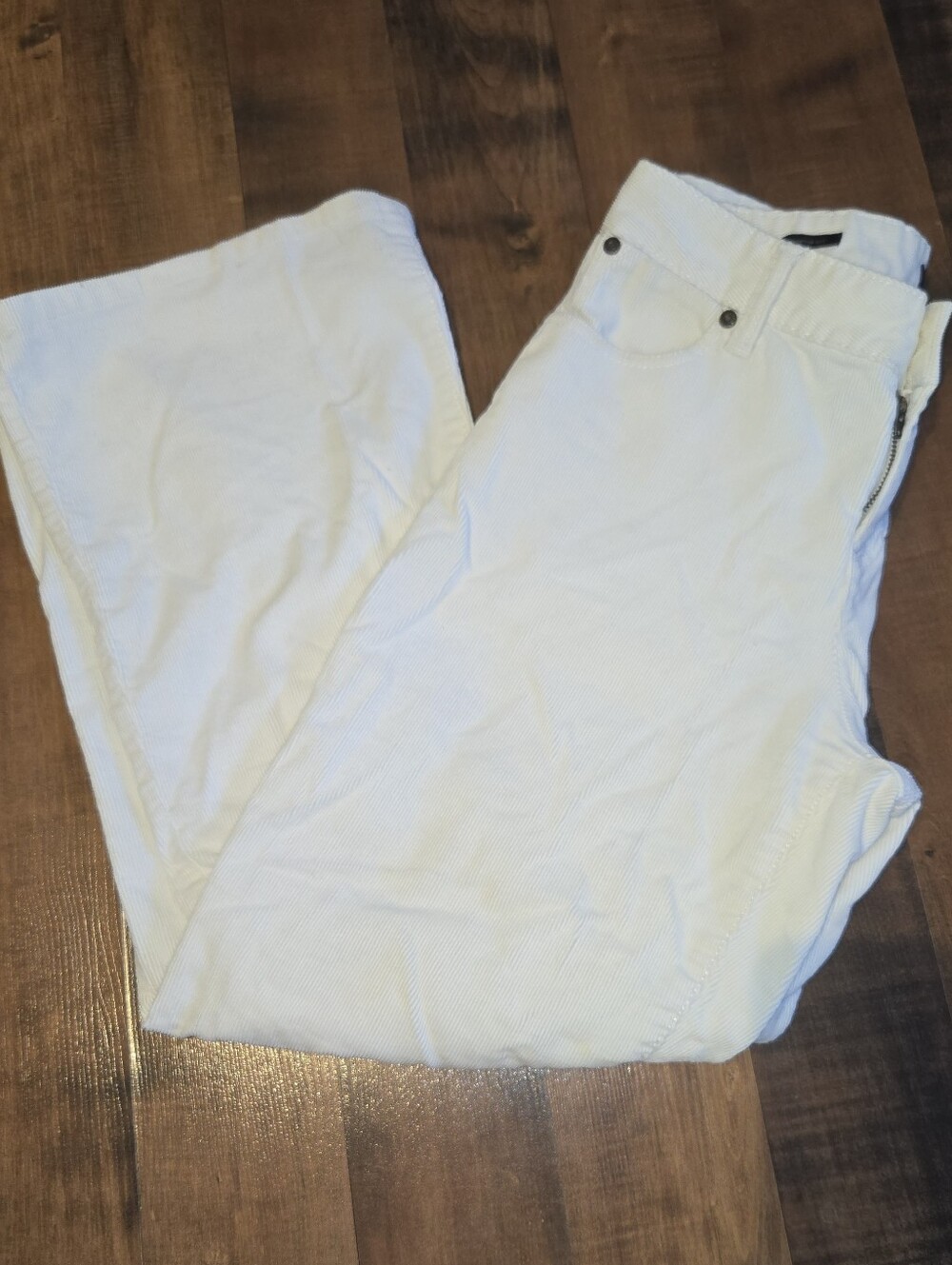 Talbots Petites Crisp White Corduroy Pants [Size 10P] Warm Cozy Straight Leg